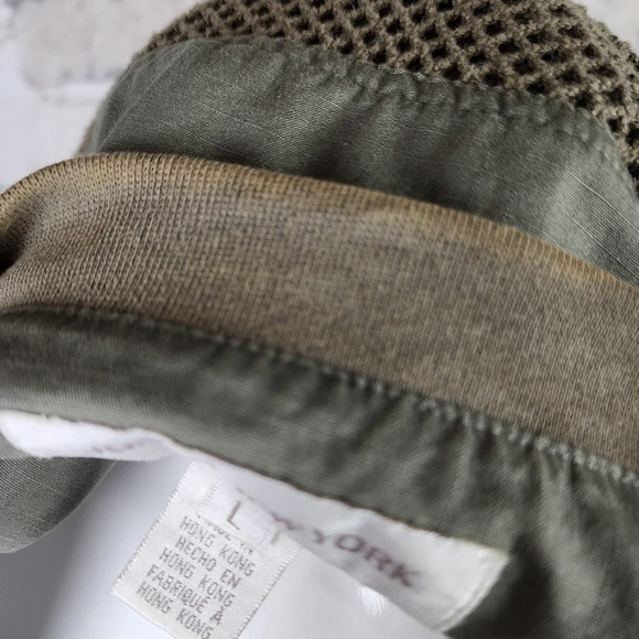 Vintage Jones New York Utility Fishing Hunting Vest Olive Green Cotton Large - Picture 13 of 15